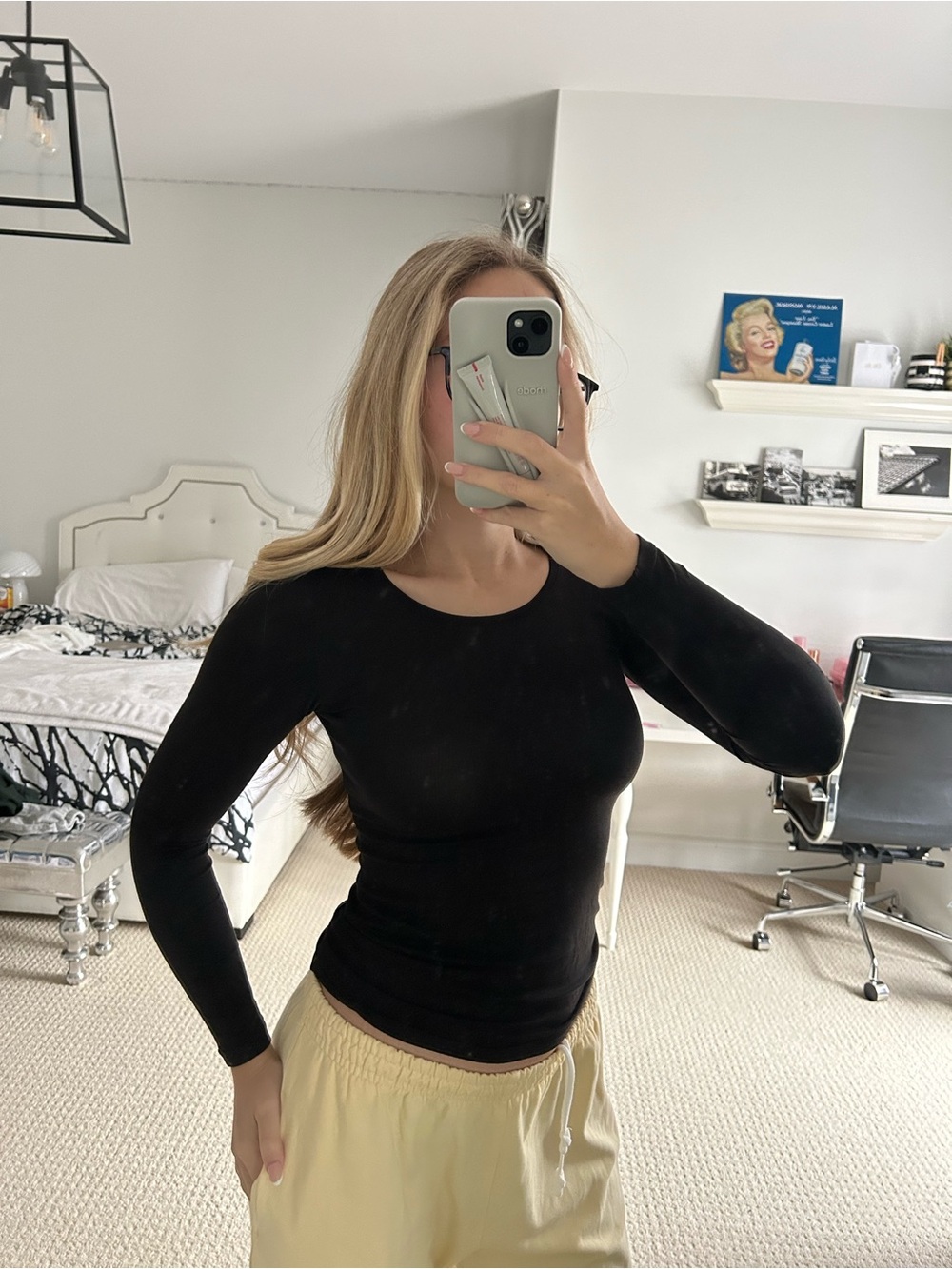 Uniqlo Black Long-Sleeve Crewneck Top
